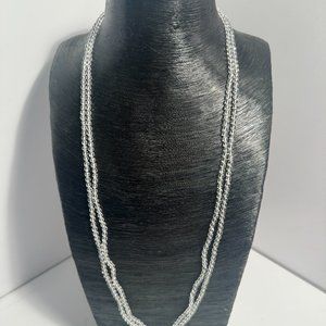 CLEAR FACETED CRYSTALS 2 STRANDS